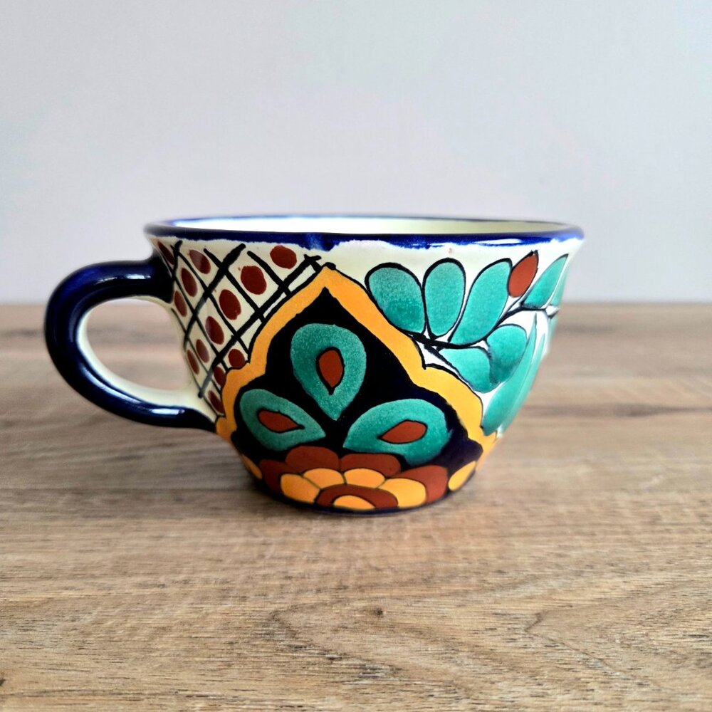 Talavera Mexican hand painted large coffee/tea ceramic mug.